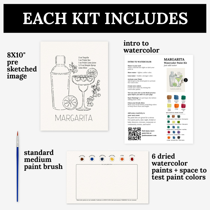 Margarita Cocktail Paint Kit | Just Add Water Art Set 