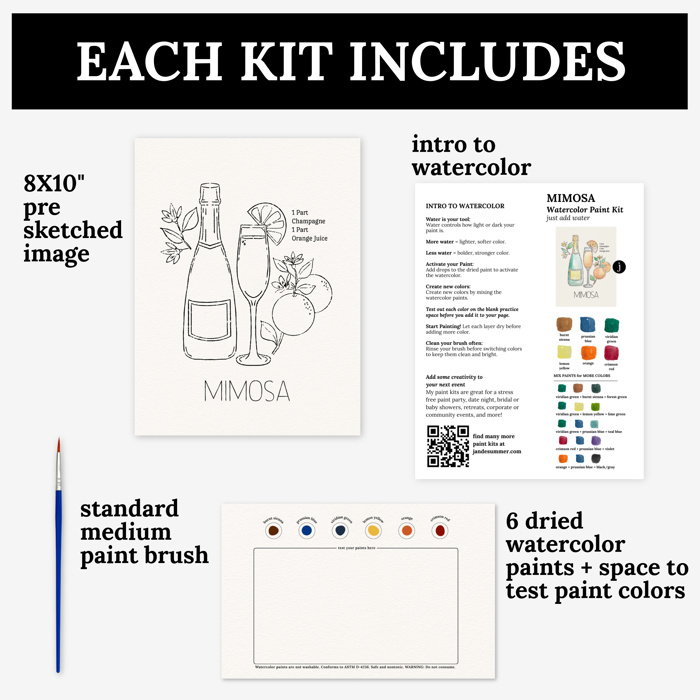 Mimosa Cocktail Paint Kit | Just Add Water Art Set 