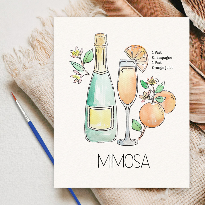 Mimosa Cocktail Paint Kit | Just Add Water Art Set 