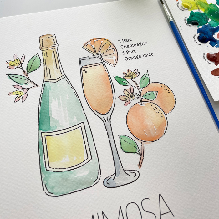 Mimosa Cocktail Paint Kit | Just Add Water Art Set 