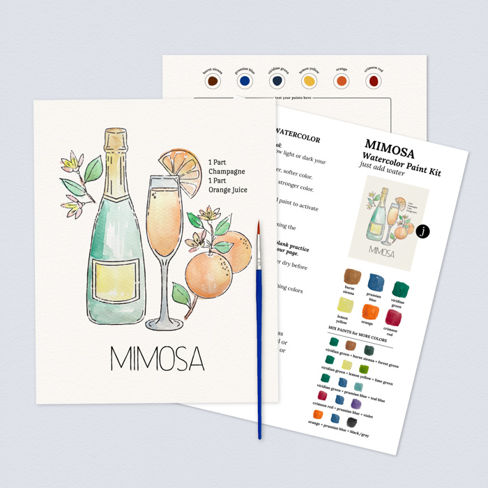 Mimosa Cocktail Paint Kit | Just Add Water Art Set 
