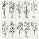  3 PK Birth Flower Bookmark Watercolor Paint Kit | Floral Outline, Brush, Palette with Vinyl Sleeves
