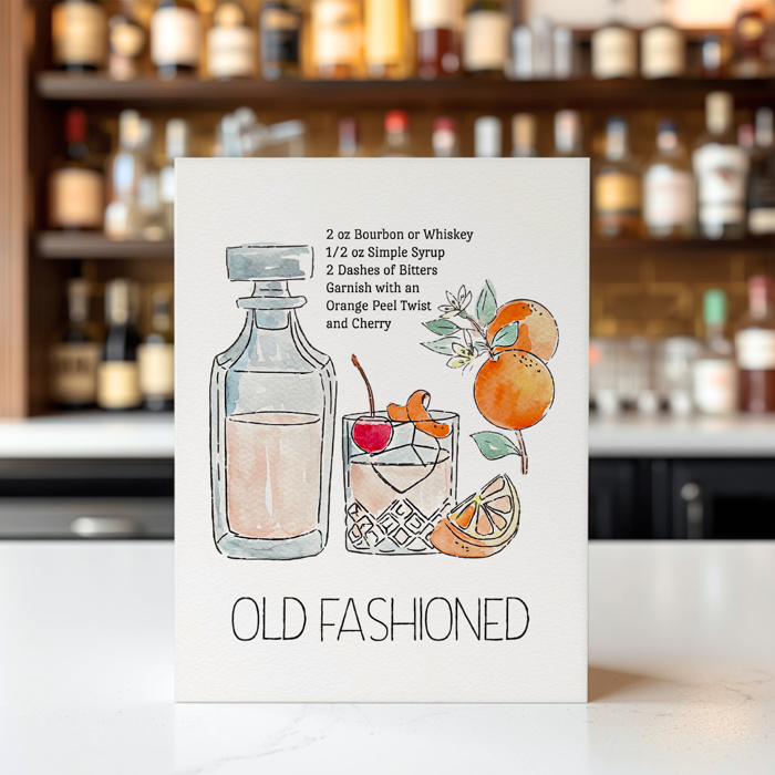 Old Fashioned Cocktail Paint Kit | Just Add Water Art Set 