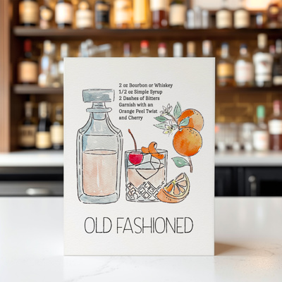 Old Fashioned Cocktail Paint Kit | Just Add Water Art Set 