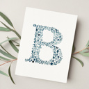  Hand Painted Wildflower Letter Art Monogram Floral Watercolor Print