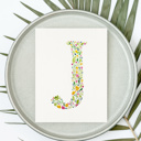  Hand Painted Wildflower Letter Art Monogram Floral Watercolor Print