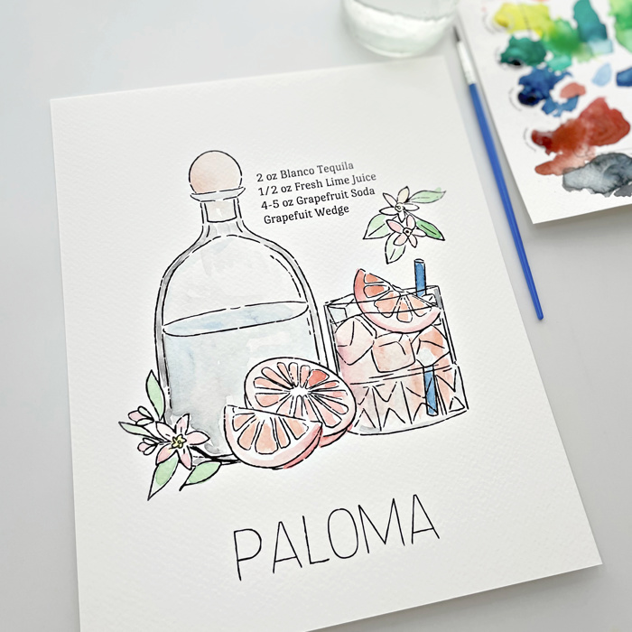 Paloma Cocktail Paint Kit | Just Add Water Art Set 