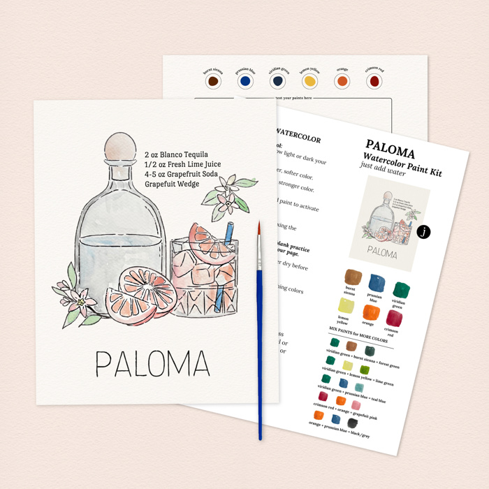 Paloma Cocktail Paint Kit | Just Add Water Art Set 