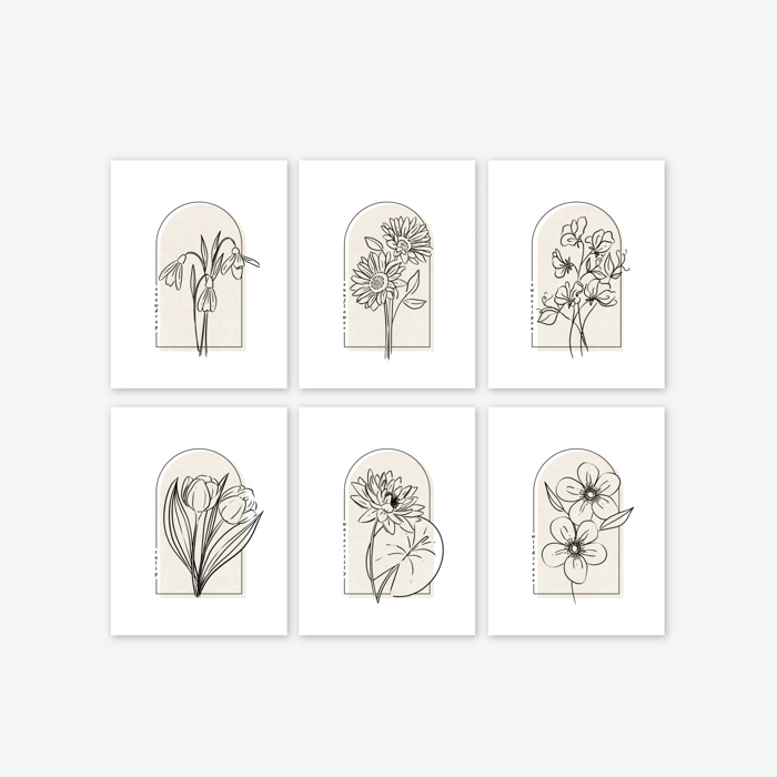 BOGO | Hand Illustrated Floral Prints | 42 Flower Options