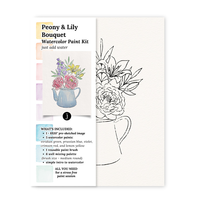 Flower Bouquet Watercolor Paint Kits | 12 Options