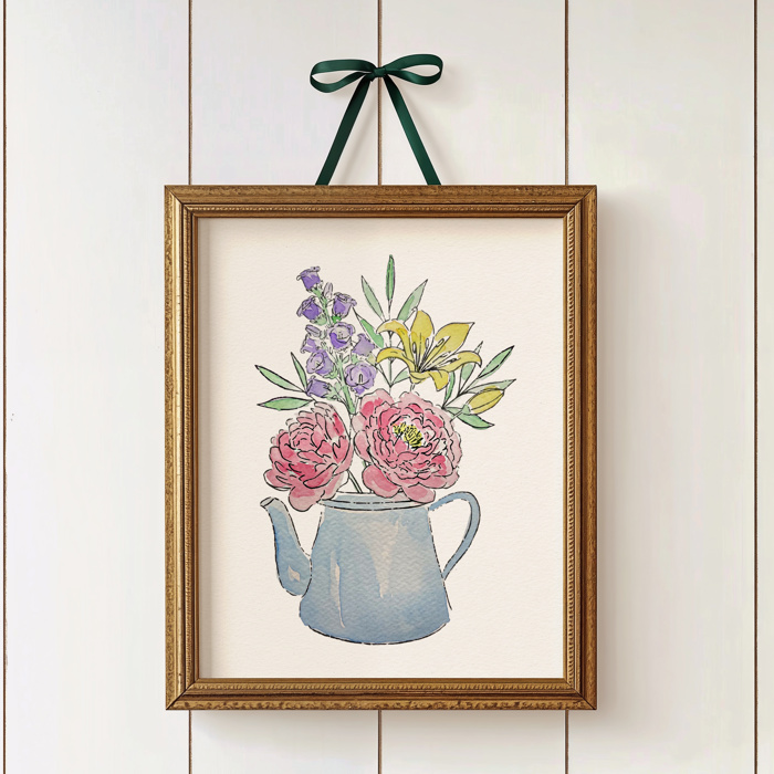 Peony & Lily Bouquet Watercolor Paint Kit | All In One Art Set for Paint Night