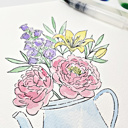  Peony & Lily Bouquet Watercolor Paint Kit | All In One Art Set for Paint Night