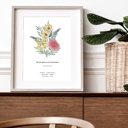 Custom State Flower Bouquet Print up to 8 Flowers
