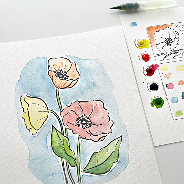 Poppy Floral Watercolor Paint Kit | All In One Art Set