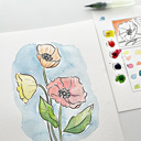  Poppy Floral Watercolor Paint Kit | All In One Art Set