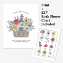  Birth Flower Bouquet Art Print | Add Up to 12 Flowers & Names