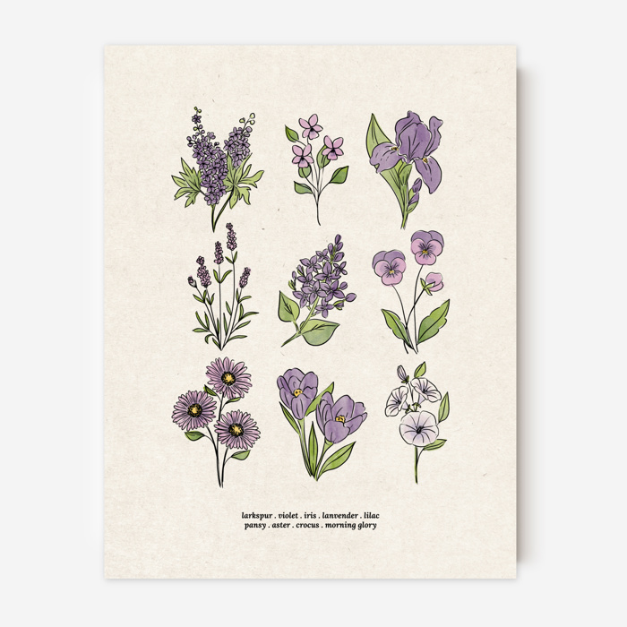 BOGO Flower Chart Prints | Hand Illustrated Floral Decor