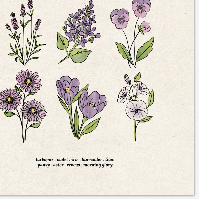 BOGO Flower Chart Prints | Hand Illustrated Floral Decor