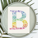  Hand Painted Rainbow Letter Art Print | Custom Initial Wildflower Monogram 