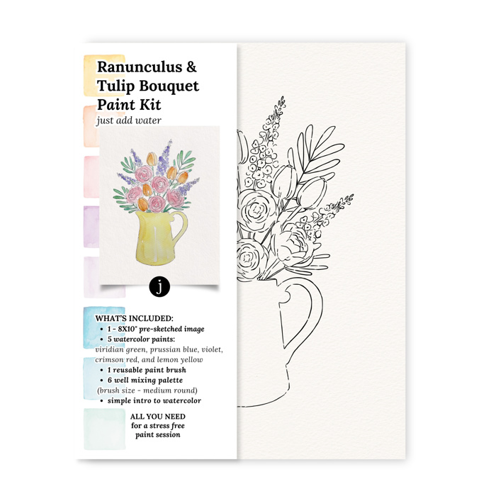 Flower Bouquet Watercolor Paint Kits | 12 Options