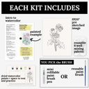  Ranunculus Watercolor Paint Kit | Just Add Water Pre-Sketched Art Set Gift