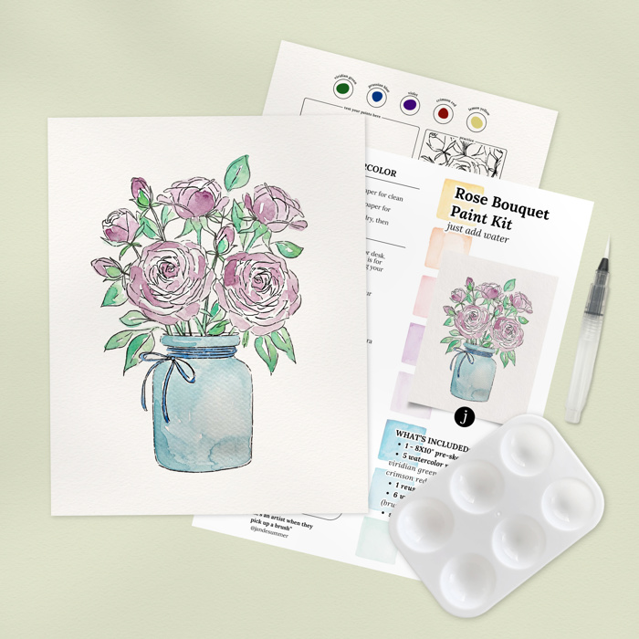Flower Bouquet Watercolor Paint Kits | 12 Options