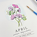  Hand Painted Birth Flower Personalized Name | Watercolor Floral Art