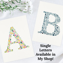  Hand Painted Monogram Floral Watercolor Art | Custom Initials Wedding Decor | Personalized Anniversary Gift