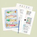  Lake Trout Fish Watercolor Paint Kit | 8X10" Just Add Water 