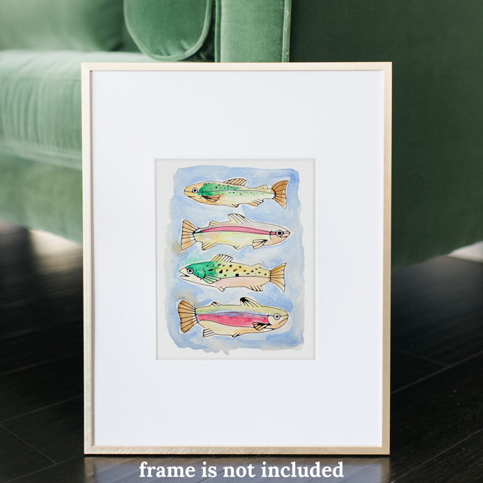Lake Trout Fish Watercolor Paint Kit | 8X10" Just Add Water 