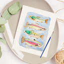  Lake Trout Fish Watercolor Paint Kit | 8X10" Just Add Water 