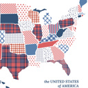  US Map Art Print | Hand Illustrated Florals | 2 Options