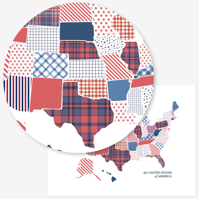 US Map Art Print | Hand Illustrated Florals | 2 Options