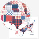  US Map Art Print | Hand Illustrated Florals | 2 Options