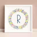  Initial Letter Print | Watercolor Wildflower Wreath