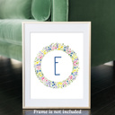  Initial Letter Print | Watercolor Wildflower Wreath