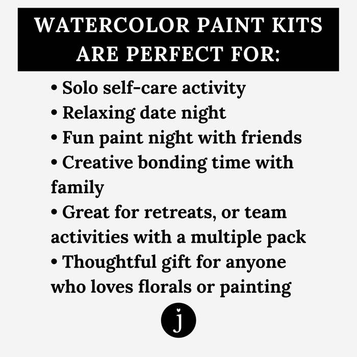 3 PK Birth Flower Bookmark Watercolor Paint Kit | Floral Outline, Brush, Palette with Vinyl Sleeves