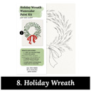  Christmas Watercolor Kit | Pre-Sketched Holiday Art Set for Paint Night