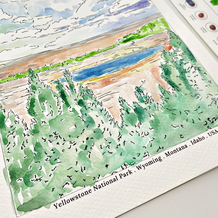 Yellowstone US National Park Watercolor Art Paint Kit | Just Add Water Art Kit