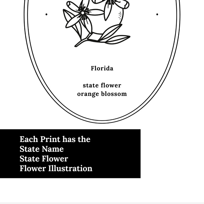 BOGO | State Flower Art Prints | Unframed Floral Wall Decor