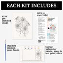 Zinnia Bouquet Watercolor Paint Kit | Just Add Water All In One Art Set Gift
