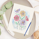  Zinnia Bouquet Watercolor Paint Kit | Just Add Water All In One Art Set Gift
