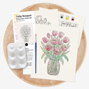 Standard Brush - Blue Tulip Bouquet Watercolor Paint Kit | Just Add Water 