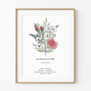  Custom State Flower Bouquet Print up to 8 Flowers