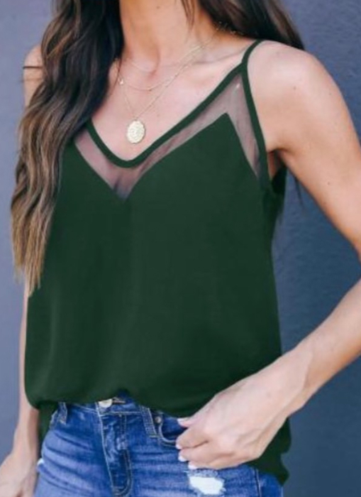 Spaghetti Strap Mesh Tank Top | 3 Colors |