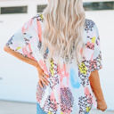  " FLASH SALE" Animal Watercolor Mixed Print Loose Top
