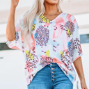  " FLASH SALE" Animal Watercolor Mixed Print Loose Top