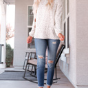  Cheetah Print Long Sleeve Blouse
