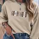  GOD IS GOOD Embroidered Crewneck Pullover Sweatshirt