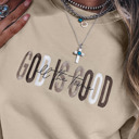  GOD IS GOOD Embroidered Crewneck Pullover Sweatshirt